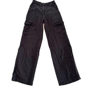 H&M Wide Leg Denim Cargo Pants